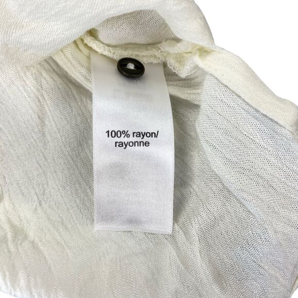 Maurices 3/4 Sleeve Peasant Top Size Small Cream Rayon Sheer Blouse MSRP: $29 - Picture 6 of 13